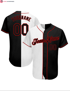Vente en gros de maillots de baseball à transfert de chaleur personnalisés avec logo maillots de baseball à boutons complets pour hommes - Product Image 3