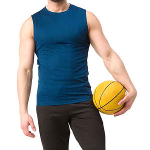 เสื้อยืดแขนกุดผู้ชายคุณภาพสูงสำหรับใส่ไปยิมฟิตเนสที่เพรียวบางและน้ำหนักเบาระบายอากาศได้สไตล์กล้ามเนื้อผ้าฝ้าย100% - Product Image 3