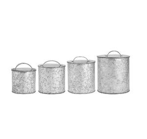Botes de estaño con tapa de Metal galvanizado de diseño antiguo de aspecto estándar, juego de tarros y contenedores de almacenamiento de cocina para Home Hotel - Product Image 4