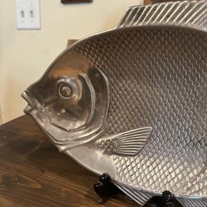 Bandeja de Servir de Metal con Acabado Plateado en Forma de Pez de Estilo Vintage, Adecuada para Decoración del Hogar y Servir Mariscos - Product Image 6