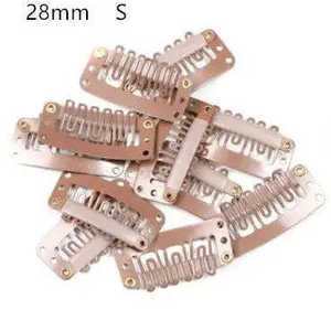 Ensemble de 10 extensions de cheveux à clipser en forme de U noires à 6 dents, 32 mm, outils de coiffage avec outil de fixation de chapeau en 4 couleurs - Product Image 2