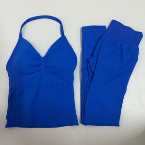 Ensemble de leggings de yoga pour femmes débardeurs dos nu taille haute Scrunch Gym Suit Fitness Clothes Outfit Yoga Set - Product Image 5