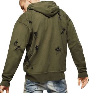 Marca privada Low Moq Hombres Sudaderas con capucha desgastadas Venta caliente Sudaderas con capucha desgastadas Hecho en Pakistán Sudaderas con capucha casuales unisex de gran tamaño - Product Image 4