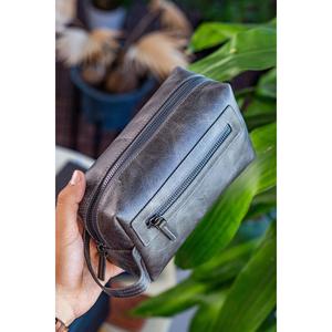Borsa Portfolio Boston in vera pelle Unisex pazzo bordeaux con manico e scomparto laterale con cerniera