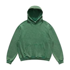 Sudadera con capucha de gran tamaño 350GSM para hombre, sudadera desgastada Vintage con lavado ácido y diseño en relieve - Product Image 1