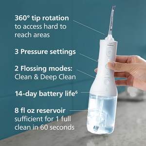 Philips Sonicare Cordless Power Flosser 3000 - Hydropulseur sans fil avec technologie Quad Stream innovante, irrigateur buccal - Product Image 5