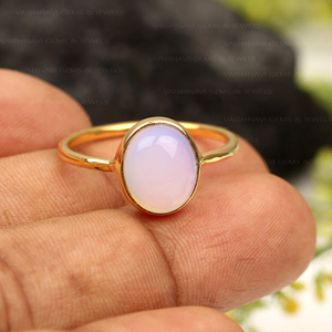 925แฮนด์เมดเงินสเตอร์ลิง18K ไมครอนชุบทอง18K แหวน Vermeil นิรันดร์ควอตซ์สีชมพูธรรมชาติตัวเรือนทรงรีขนาด8x10มม. - Product Image 6