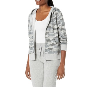 Sweat à capuche en coton léger avec fermeture éclair intégrale, cordons de serrage réglables, coupe classique, impression numérique et design écologique - Product Image 1