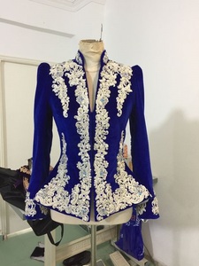 Nouvelle veste du moyen-orient bleue marine brodée avec perles de cristal, perles, pierre de verre pour le travail de fête @ 2023 - Product Image 2