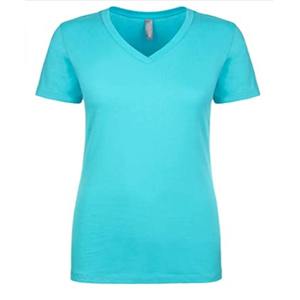 T-shirt décontracté en coton slub à manches courtes et col en V pour femme, qualité supérieure, vente en gros 2026 - Product Image 1