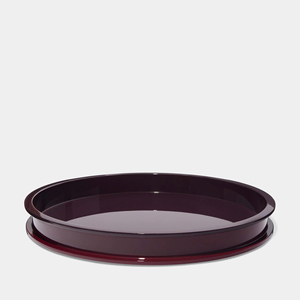 Plateau de service en laque ronde rouge foncé de haute qualité plateau de boisson alimentaire décoratif en usine fournisseur en gros Vietnam - Product Image 1