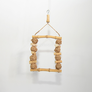 Natural Brown Bamboo Seagrass Hanging Classic Bird <b>Swing</b> Perch Frame Toy Small Medium Birds Pet Cage Stand Wholesale Dekor Asia - Product Image 2