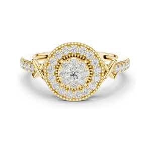 Bague halo en diamant cultivé en laboratoire de 0,514 carats pour femmes, clarté VVS-VS EF, or 18 carats, 14 carats, 10 carats et argent 925, rose, jaune, blanc - Product Image 2