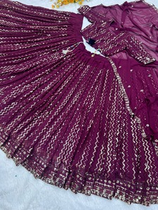 New Launch Women's Chiffon Georgette Sari High Quality Silk <b>Beautiful</b> Stonework and Cut Work for Party and Wedding Wear - Product Image 2