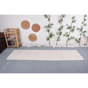 Tapis de couloir vintage turc 2,3x8,4 pi (69x257 cm), tapis kilim persan beige - Product Image 2