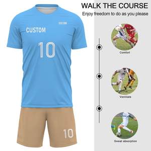 Conjunto de Camiseta y Pantalones Cortos de Fútbol Unisex, Estampado, Verano, 100% Poliéster, Secado Rápido, Personalizable, Venta al Por Mayor - Product Image 2