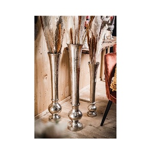 Vase à fleurs de finition en aluminium massif à texture or antique Vase à fleurs décoratif pour mariage et fête - Product Image 6