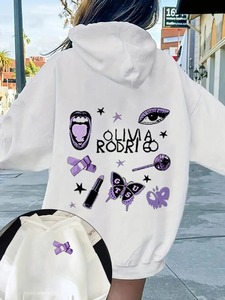 Abrigos de invierno para mujer Bow Tie Graphic Fleece Hoodies Popular Sudadera Pullover - Product Image 3