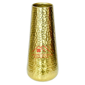 Jarrón Minimalista de Metal Negro con Cuello Dorado, Decoración Artesanal para Mesa - Product Image 6
