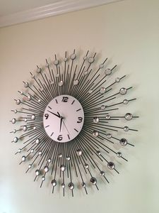 Best Selling Iron <b>Clock</b> <b>Wall</b> Art Hotel Home Office Bedroom Handmade <b>Decorative</b> Geometric Floral Design Luxury Metal <b>Wall</b> - Product Image 3