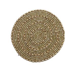 Latest Wedding Party Table Decorative Glass Beaded <b>Coasters</b> <b>Gold</b> Colour Seed Beads And Heart Design Beaded <b>Coasters</b> - Product Image 6