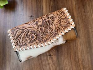 Portefeuille en cuir de vachette occidentale à usages multiples pour femmes, étui de téléphone avec pochette usinée à la main, nouvel arrivage - Product Image 6