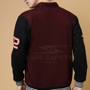 Veste universitaire d'hiver personnalisée pour homme à manches longues, en toile respirante de qualité supérieure, col montant – Créez la vôtre ! - Product Image 2