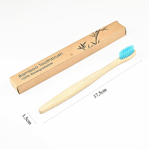 แปรงสีฟันไม้ไผ่แบบใช้แล้วทิ้งนุ่มนำกลับมาใช้ใหม่ได้ขนาดกลางสำหรับเด็กบ้านและโรงแรมออกแบบโลโก้ได้ตามต้องการผลิตในเวียดนาม - Product Image 1