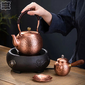 Wholesale <b>Teapot</b> Pure Copper Boiling Water Tea Kettle Antique Copper Tea Pot Handmade Carved Pot Brass Tea <b>Set</b> Boil Water Pot - Product Image 5