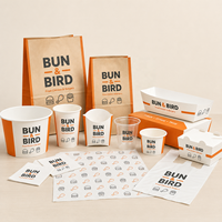 Boîte d'emballage en papier kraft de style dessin animé pour hamburgers personnalisés, poulet frit coréen, à emporter, pour repas rapides