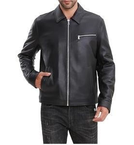 Vente en gros Veste d'hiver décontractée en cuir pour hommes 100% Respirante Confortable PU à capuche Logo personnalisé Tissu de laine vierge Street Wear - Product Image 3