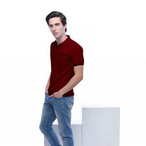 เสื้อยืดคอกลมผ้าฝ้ายผสมโพลีเอสเตอร์แขนสั้นปักลายแบบมินิมอลไม่ยับ - Product Image 5