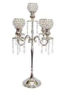 เชิงเทียนคริสตัลที่วางเทียนในบ้านและสวนดีไซน์หรูหราเชิงเทียนโลหะสำหรับงานแต่งงาน - Product Image 4