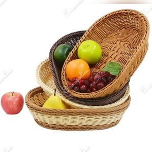 Handmade Food Storage Wicker <b>Basket</b> Pantry Organization and Storage Oval Serving Bowls Display <b>Basket</b> Household Snack Storage - Product Image 3