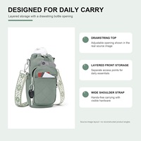 Porte-bouteille isotherme matelassé personnalisé avec poche pour téléphone et cartes, pour bouteille de 40 oz, fermeture auto-agrippante