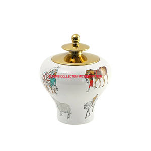 Tarro de jengibre estampado de cebra verde y blanca en gran oferta hecho a mano - Product Image 4