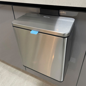 Anti-fouling sigillato in acciaio inox pattumiera da cucina con coperchio, montato a parete della famiglia addensato bidone della spazzatura - Product Image 6