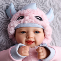 Muñeca Reborn Babeside Mia de 17 Pulgadas, Cuerpo de Vinilo y Tela Suave, Mini Juguete para Niñas, Modelo de Moda para Posar, Recién Nacida