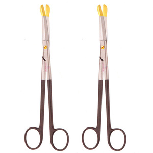 Ciseaux chirurgicaux Solz à pointe dorée, manche en carbure de tungstène doré, 20 cm, à lame courbée, instruments de salle d'opération, certifiés CE - Product Image 5