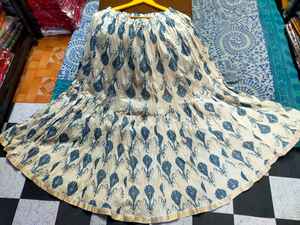 Women's Plus Size <b>Long</b> Cotton Flare <b>Skirt</b> Drawstring Breathable Soft Summer Casual Boho Style Custom Bulk India Worsted Fabric - Product Image 4