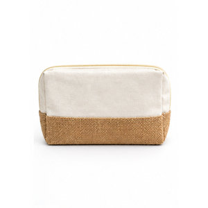 Pochette zippée en toile de coton naturel et jute, 220 GSM, 8 x 5 x 3 pouces, réutilisable, portable, avec logo personnalisé, pour cosmétiques et maquillage - Product Image 4
