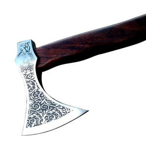 ขวานเหล็กดามัสกัสทำจากเหล็กสำหรับอุตสาหกรรมด้ามจับไม้ทนทานสูงงานตามสั่ง - Product Image 1