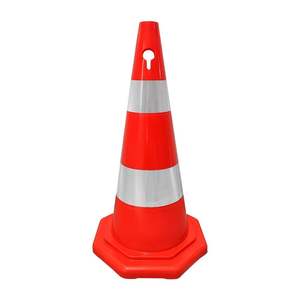 8-Gene PVC Traffic Cone Seti 70 cm ift Reflektifli 50'li areti areti Kullanm <b>Roadway</b> Ve Yol Gvenlii Iin - Product Image 1