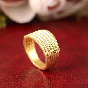 2024 Dazan New Ins 18K Gold Platedทําให้เสื่อมเสียฟรีคุณภาพสูงVINTAGEลายแหวนกันน้ําสําหรับช่อดอกไม้ - Product Image 1