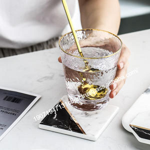 Handmade Wholesale Decorative <b>Ceramic</b> <b>Coasters</b> White Black Round Modern Eco-Friendly - Product Image 2