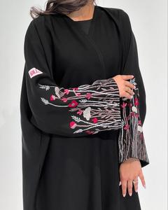 ชุดอาบายะห์ผ้าไหมซาตินหรูหราสั่งทำขายส่ง ป้องกันรอยยับ แขนยาว งานแฮนด์เมด คุณภาพสูง สไตล์ดูไบ สำหรับผู้ใหญ่ ผู้หญิงมุสลิมแบบดั้งเดิม - Product Image 4