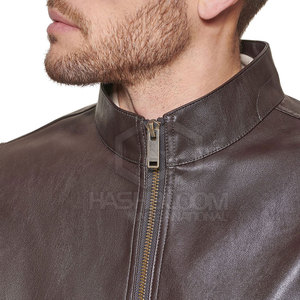 เสื้อแจ็คเก็ตหนังผู้ชายคุณภาพสูงน้ำหนักเบาคอตั้งเสื้อปรับแต่งโลโก้แฟชั่นฤดูหนาวสภาพถนนใหม่ - Product Image 6