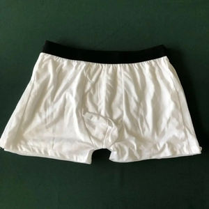 Sublimation Blank <b>White</b> Polyester <b>Men</b> Boxer <b>Shorts</b> With Black Soft Waistband Underwear Custom Own Design - Product Image 2