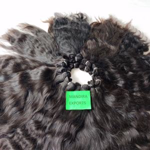 Extensiones de cabello humano indio Virgen sin procesar alineadas con cutícula 100%, paquetes de tejido ondulado sedoso negro, onda profunda suelta Natural - Product Image 4