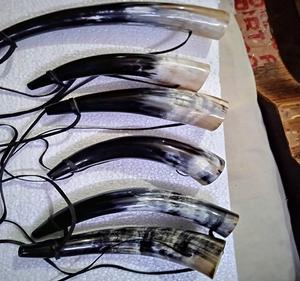 Cuerno de búfalo hecho a mano buey soplado forma natural correa de cuero impermeable técnica cruda estilo Animal para Año Nuevo Navidad - Product Image 4